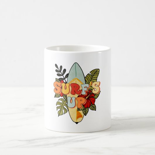 Mug Surf d'été fleurs de plage et feuilles tropicales (Centre)