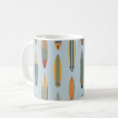 Mug Surf Life - Retro Coastal Blue Surfboard Print (Devant gauche)