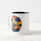 Mug Surf rétro - les années 70 Sunset Beach Coffee (Devant gauche)