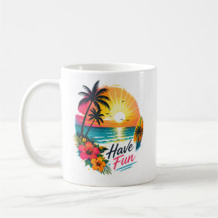 Mug Surf, Soleil & Palmiers – Vibes d'Été Tropical
