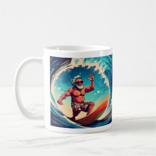 Mug Surf Up, Père Noël : Vibes de cavaliers de vague t