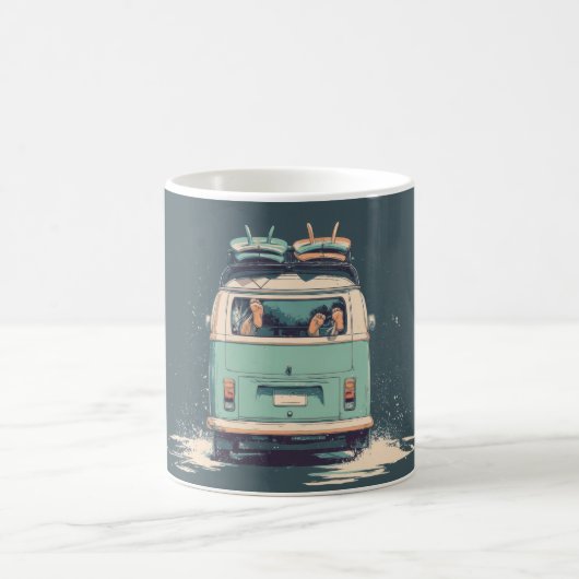 Mug Surf Van Splash – Camionnette Rétro de Plage (Centre)