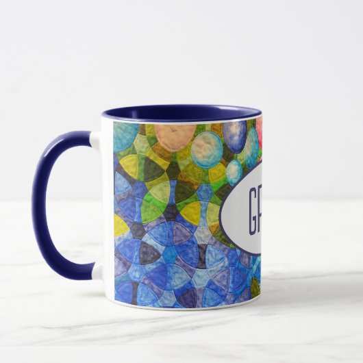 Mug Surface composée contemporaine avec texte (Gauche)
