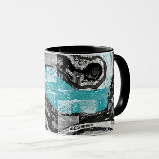 Mug Surface Current – Abstract Flow & Structure Combo (Devant droit)