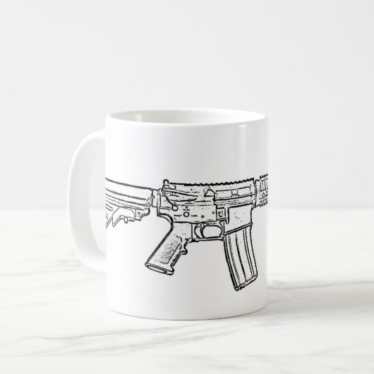 Mug Surface plane AR15 avec le rail de quadruple (Devant gauche)