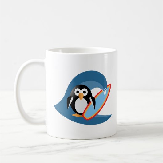 Mug Surfer de pingouin (Gauche)
