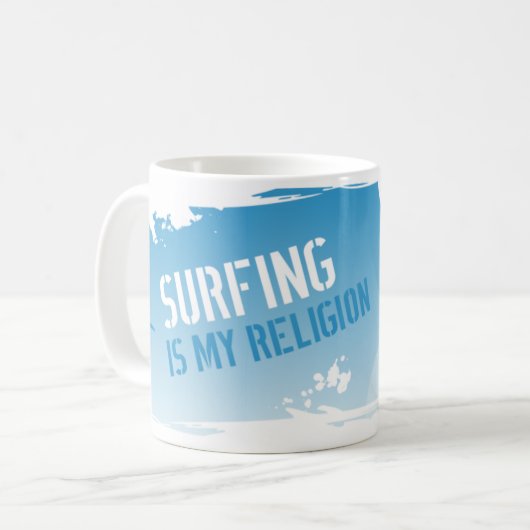 Mug Surfer est ma religion (Devant gauche)