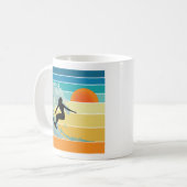 Mug Surfer Girl Sunset Vintage (Devant gauche)