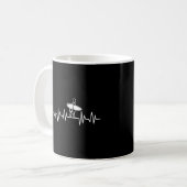 Mug Surfer Guy Heartbeat Pulse Line Surfboard Beach Bu (Devant gauche)