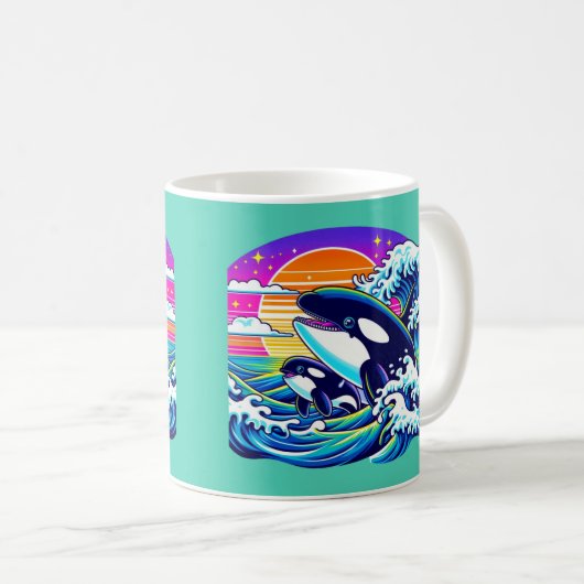Mug Surfer sur les vagues (Devant droit)