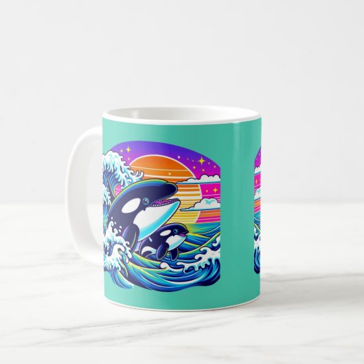 Mug Surfer sur les vagues (Devant gauche)