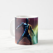 Mug Surfeur argenté foncé brillant contre dieu alien v (Devant gauche)