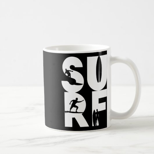 Mug Surfeur avec planches de surf dans le cavalier de (Droite)