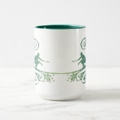 Mug Surfeur cool sur les vagues de l'océan bleu sarcel (Centre)