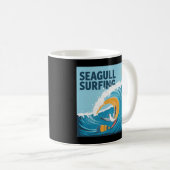 Mug Surfeur d'hiver Mouette, Surf de Mouette (Devant droit)