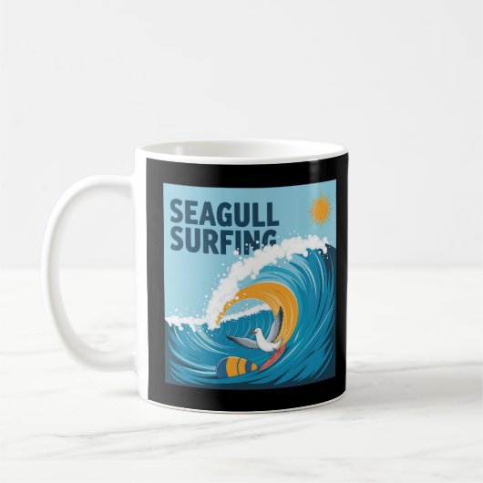 Mug Surfeur d'hiver Mouette, Surf de Mouette (Gauche)
