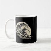 Mug Surfeur squelette Vintage Surf Big Wave Drôle (Gauche)