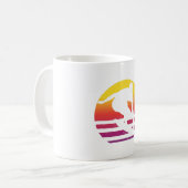 Mug Surfeur Surf Rétro Coucher de Soleil (Devant gauche)