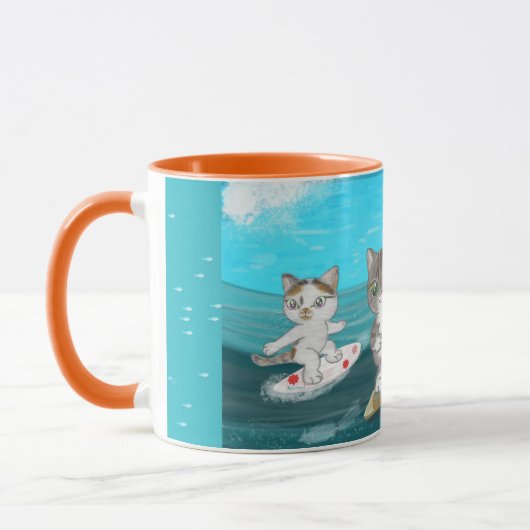 Mug Surfing Cats (Gauche)