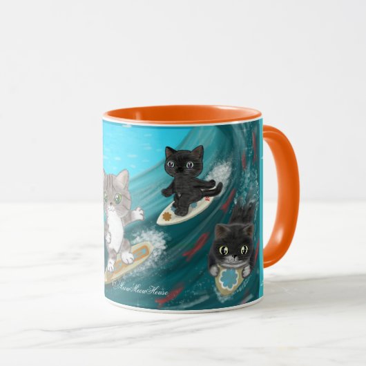 Mug Surfing Cats (Devant droit)