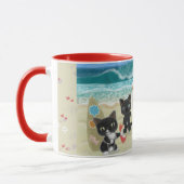 Mug Surfing Cats on the beach (Gauche)
