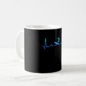 Mug Surfing Heartbeat Surf Cadeau Surfer Maman (Devant gauche)