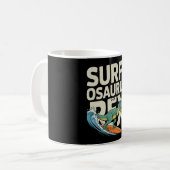 Mug Surfosaurus Rex Dinosaure de surf drôle  (Devant gauche)
