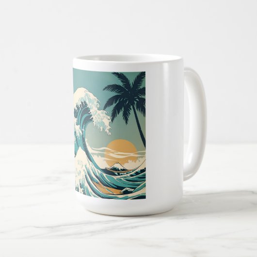 Mug Surf's Up Retro Wave Design Classic California (Devant droit)