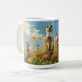 Mug Suricates dans les fleurs (Devant gauche)