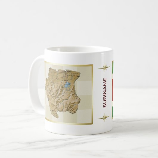 Mug Suriname Drapeau + Plan Musique (Devant gauche)