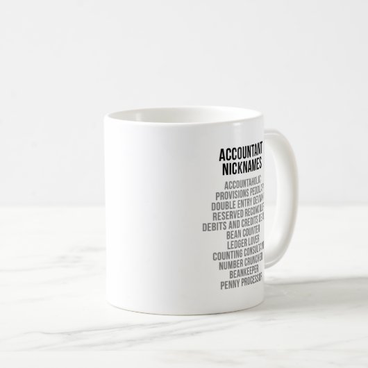 Mug Surnoms de comptable (Devant droit)