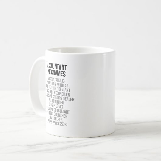Mug Surnoms de comptable (Devant gauche)