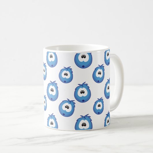Mug Surprised Blue Sneezie Patterned (Devant droit)