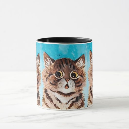 Mug Surprised Cat x3 Peinture de Louis Wain (Centre)