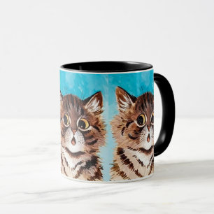 Mug Surprised Cat x3 Peinture de Louis Wain
