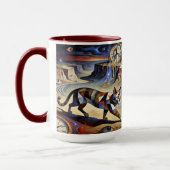 Mug Surreal Cat Melting Clocks Dali Picasso Inspired (Gauche)