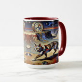 Mug Surreal Cat Melting Clocks Dali Picasso Inspired (Devant droit)