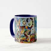 Mug Surreal Cubist Style Cat Art (Devant gauche)