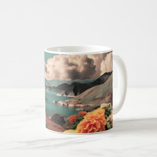 Mug Surreal Mountain Landscape with Planets and Clouds (Devant droit)