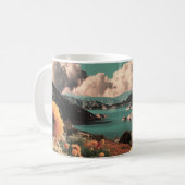 Mug Surreal Mountain Landscape with Planets and Clouds (Devant gauche)