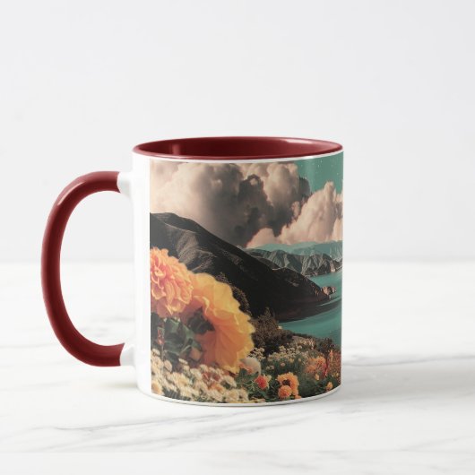 Mug Surreal Mountain Landscape with Planets and Clouds (Gauche)