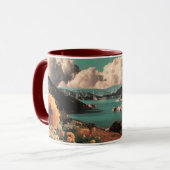 Mug Surreal Mountain Landscape with Planets and Clouds (Devant gauche)