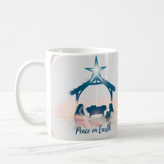Mug Surreal Nativity Peace on Earth Minimalist Classic (Gauche)