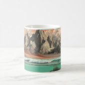 Mug Surreal Ocean and Mountain Landscape with Waves (Centre)