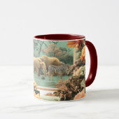 Mug Surreal Safari Scene With Elephants Zebras (Devant droit)