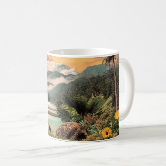 Mug Surreal Tropical Valley With Palm Trees (Devant droit)