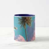 Mug Surreal UFO and Palm Tree Mountain Scene (Centre)