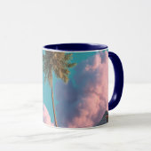 Mug Surreal UFO and Palm Tree Mountain Scene (Devant droit)