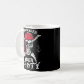 Mug Surrender Your Booty Pirate Skull Funny Jolly Roge (Devant gauche)