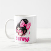 Mug Survivant Conscience du cancer du sein Pink Messy (Gauche)